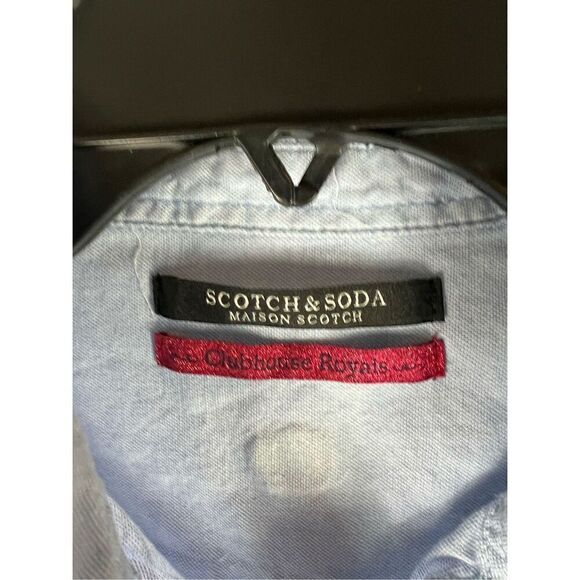 Scotch & Sofa Shirt Womens Clubhouse Royal Patch Pattern Oxford Size 1 - Picture 2 of 4